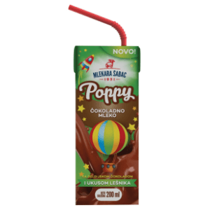 Čokoladno mleko Poppy sa lešnikom MLEKARA ŠABAC 200ml