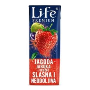 Voćni sok NECTAR Life premium jagoda jabuka i grožđe 200ml
