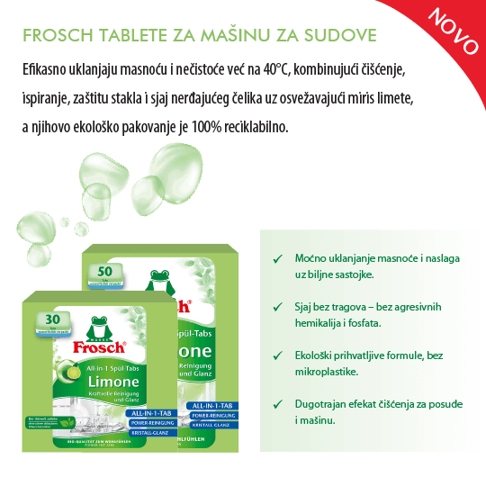 Frosch Green Lemon tablete za mašinsko pranje posuđa, 30 kom