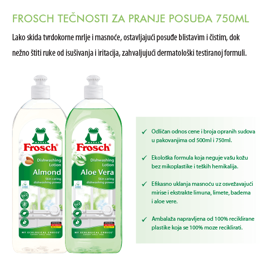 Frosch Aloe Vera deterdžent za posuđe, 750 ml