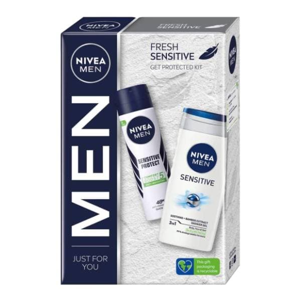 NIVEA MEN set Fresh sensitive (gel za tuširanje i dezodorans) 0