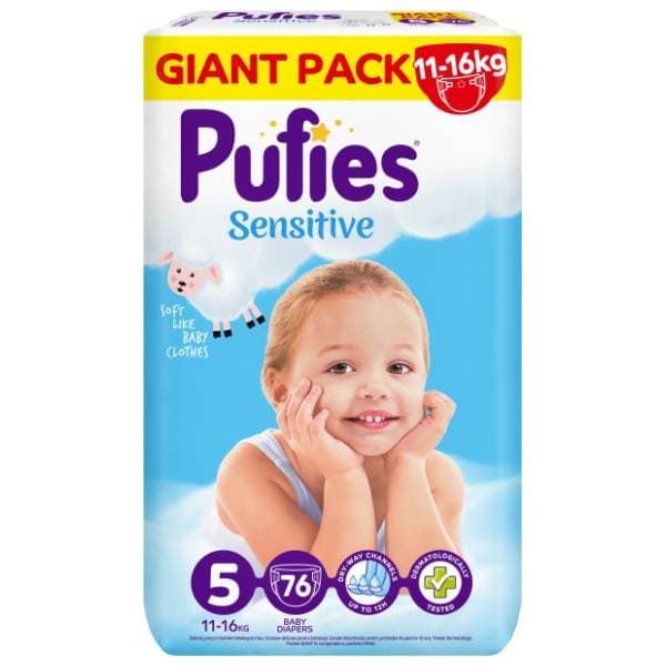 PUFIES pelene sensitive Giant Pack 5 76kom 0