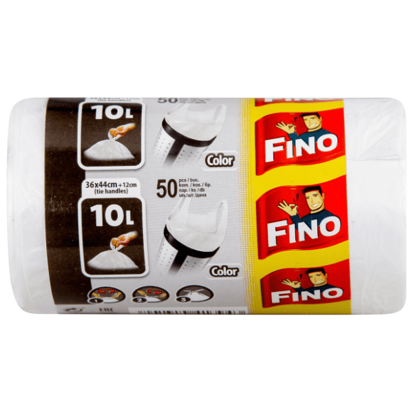 FINO kese za smeće u boji sa ručkama 10l 50kom 0