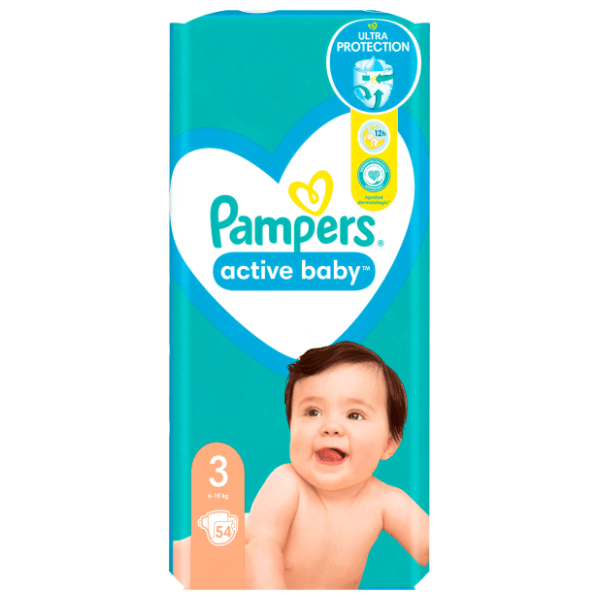 PAMPERS pelene active baby 3 54kom 0