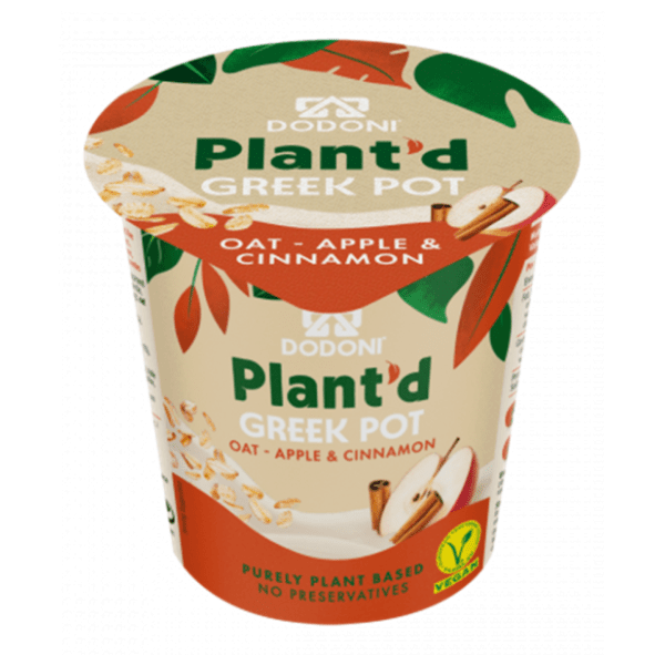 Grčki ovseni jogurt DODONI Plant jabuka cimet 150g 0