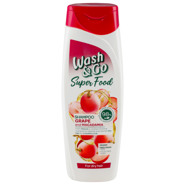 Šampon WASH&GO super food grožđe i makadamija 400ml 0