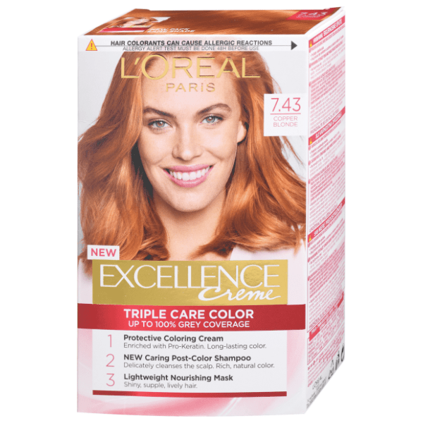 L'OREAL Excellence farba za kosu 7.43 copper blonde 0