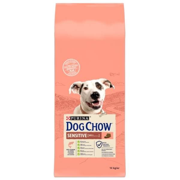 PURINA Dog Chow sensitive 3+ losos 14kg 0