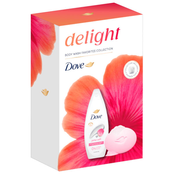 DOVE set Delight petal soft (gel za tuširanje, sapun i pufna) 0