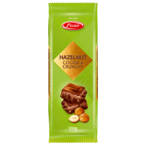 Mlečna čokolada PIONIR hazelnut cocoa & crunchy 100g slide slika