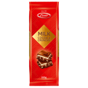 Mlečna čokolada PIONIR Milk cocoa & crunchy 100g slide slika