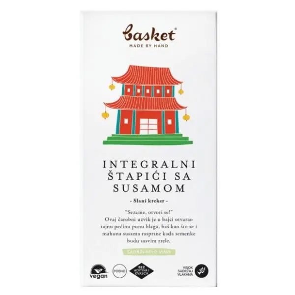 BASKET Integralni štapići sa susamom 100g 0