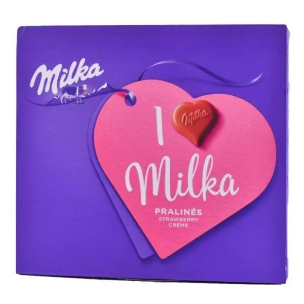 Bombonjere MILKA I Love Milka strawberry 120g 0
