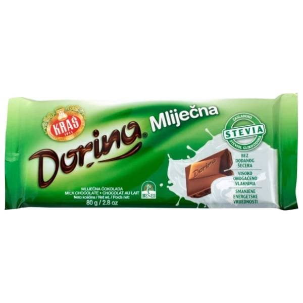 Čokolada KRAŠ Dorina bez šećera 80g 0