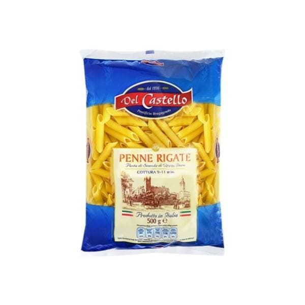 Testenina DEL CASTELLO Penne rigate 500g 0