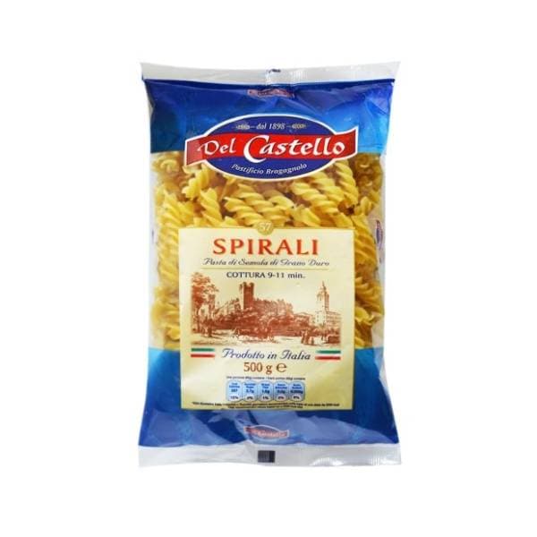 Testenina DEL CASTELLO Spirali 500g 0