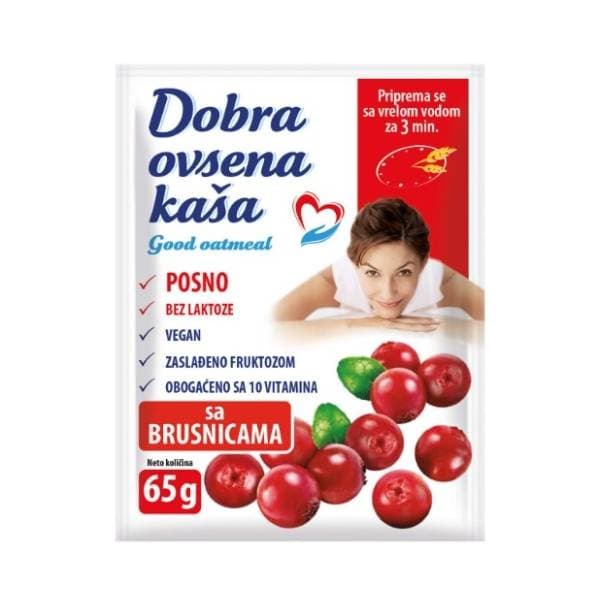 DOBRA ovsena kaša brusnica 65g 0