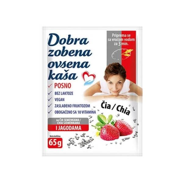 DOBRA ovsena kaša chia jagoda 65g 0