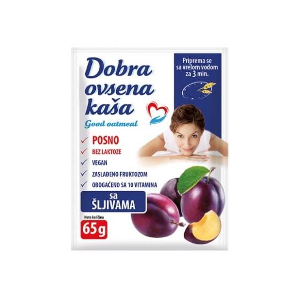 DOBRA ovsena kaša šljiva 65g 0