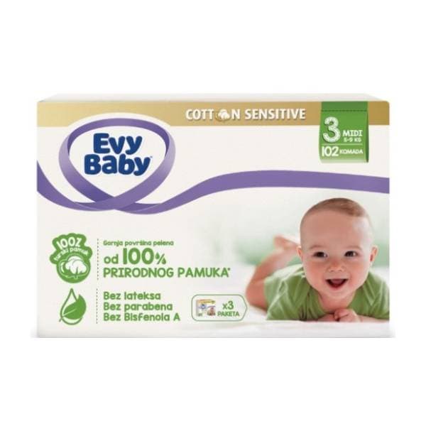 EVY BABY Cotton sensitive 3 102kom 0