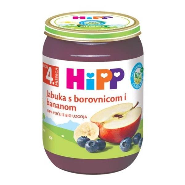 HIPP kašica jabuka sa borovnicom i bananom 190g 0
