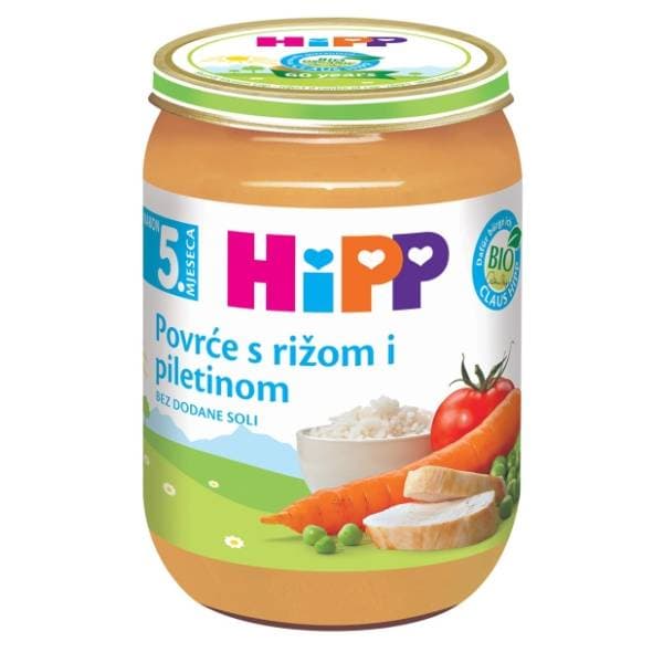HIPP kašica povrće sa pirinčom i piletinom 190g 0