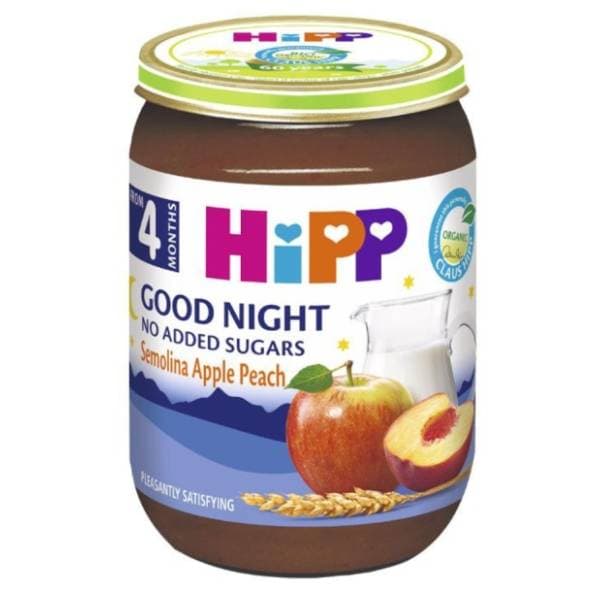 HIPP kašica za laku noć griz jabuka breskva 190g 0