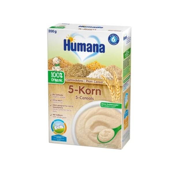 HUMANA organska bezmlečna kaša 5 žitarica 200g 0