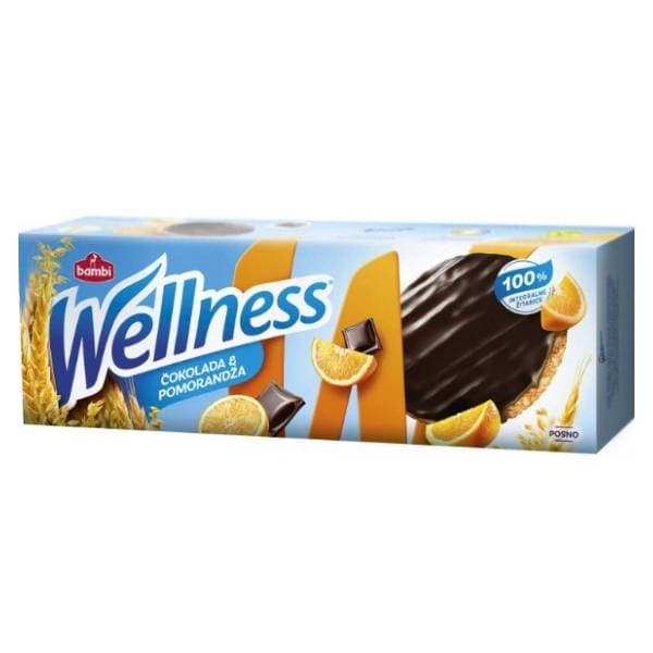 Keks WELLNESS pomorandža čokolada 155g 0