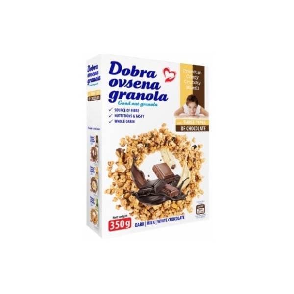 DOBRA OVSENA Granola bela čokolada i keks 350g 0