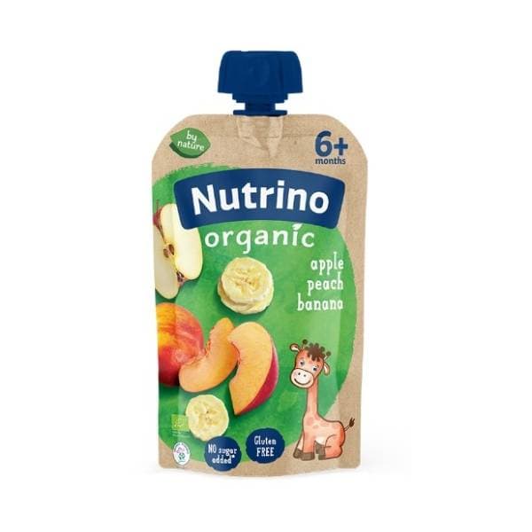 NUTRINO Organic voćni pire jabuka breskva banana 100g 0