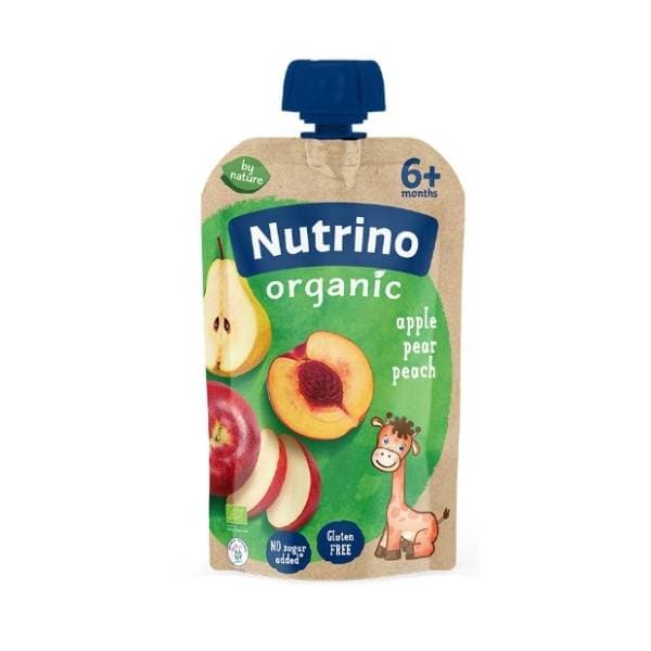 NUTRINO Organic voćni pire jabuka kruška breskva 100g 0