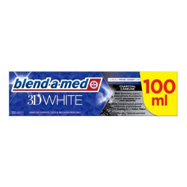 Pasta BLEND-A-MED 3D White Charcoal 100ml 0