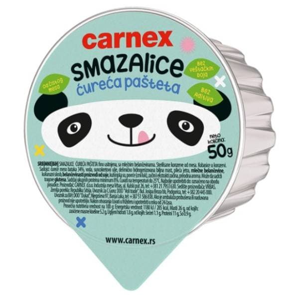 Pašteta CARNEX Smazalice ćureća 50g 0
