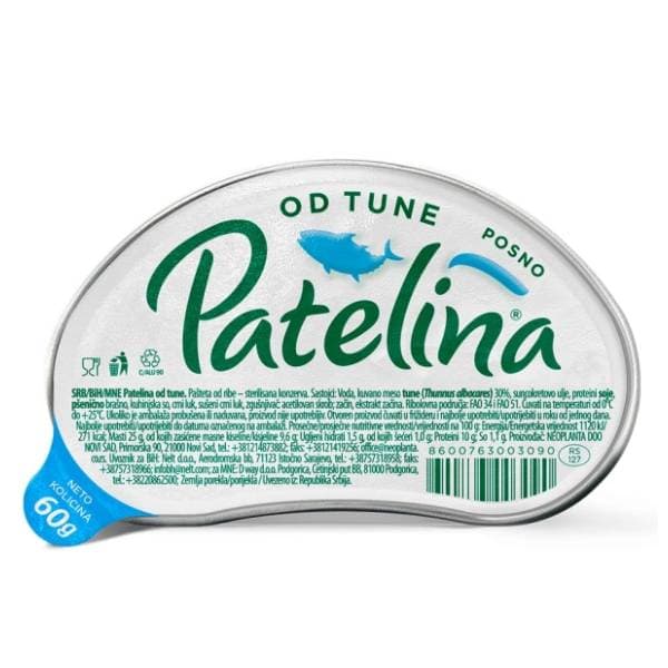 Pašteta PATELINA tuna 60g 0