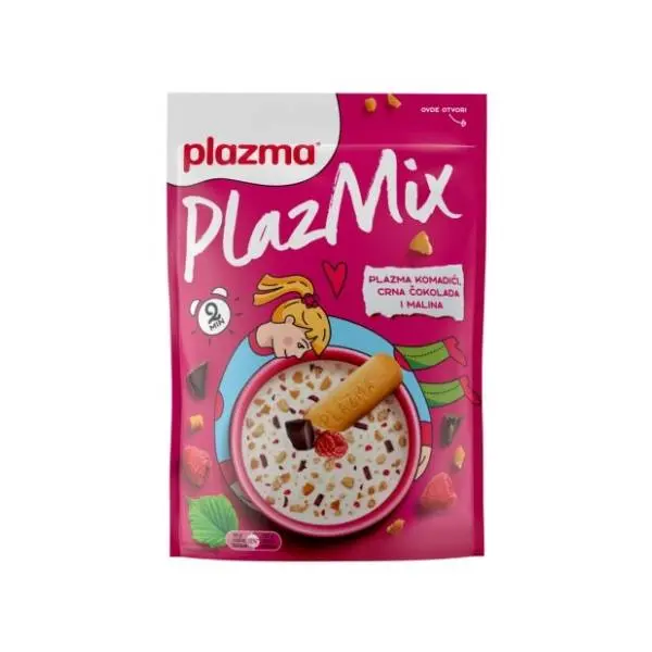 PLAZMIX obrok komadići crna čokolada i malina 70g 0
