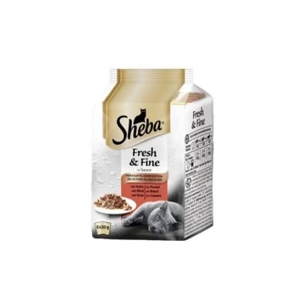 SHEBA hrana za mačke izbor mesa 6x50g 0