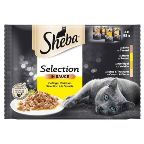 SHEBA hrana za mačke živina 4x85g 0