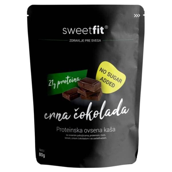 SWEETFIT proteinska ovsena kaša crna čokolada 80g 0