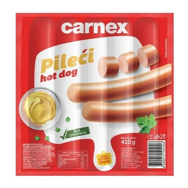 Viršle CARNEX Hot dog 410g 0