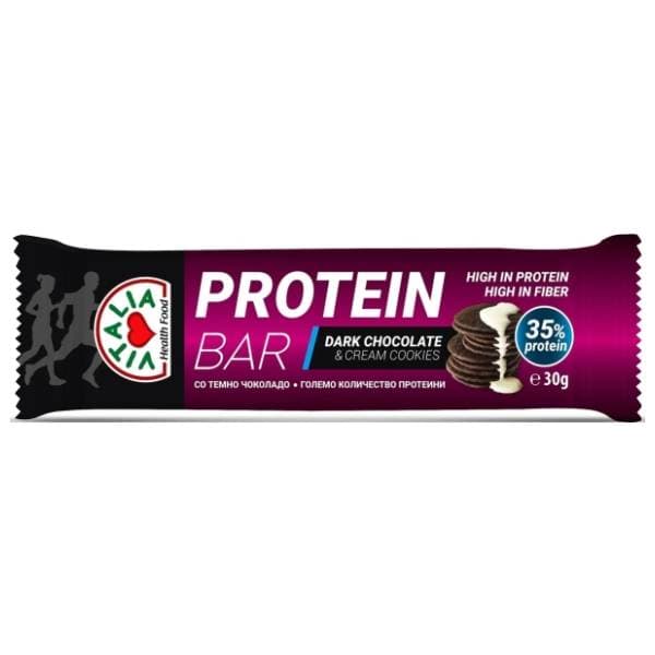 VITALIA proteinska čokoladica crna čokolada i krem kolačići 30g 0