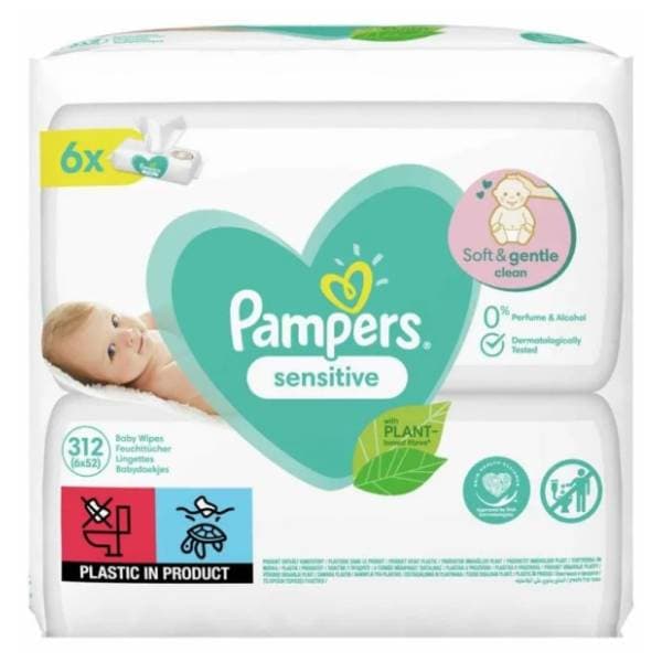 Vlažne maramice PAMPERS sensitive 6x52kom 0