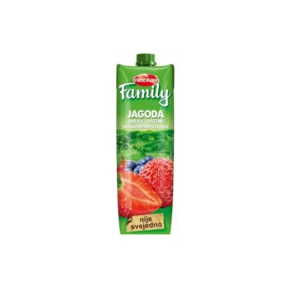 Voćni sok NECTAR Family jagoda 1l 0
