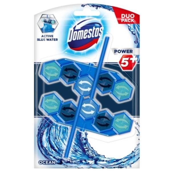 WC osveživač DOMESTOS power 5 blue water ocean 2x53g 0