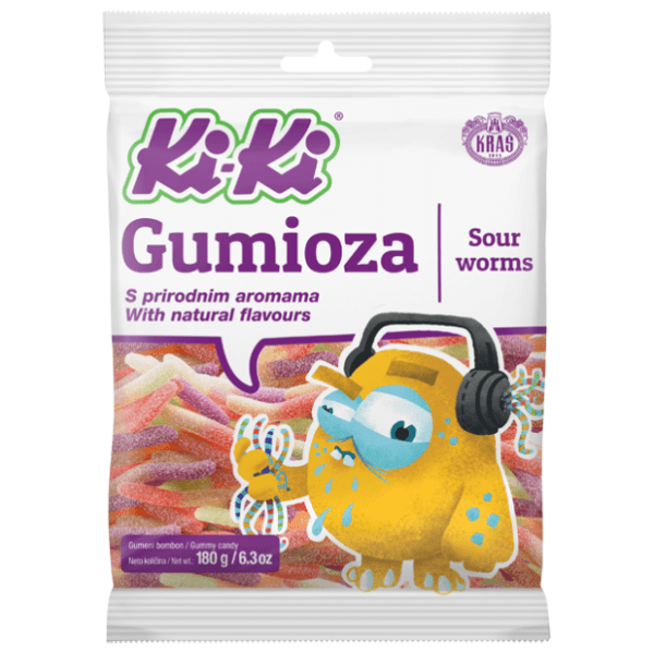 Gumene bombone KI-KI Sour worms 180g 0