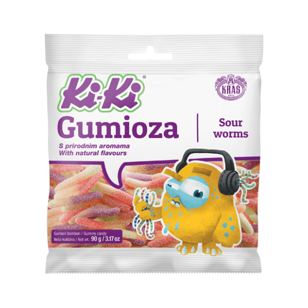 Gumene bombone KI-KI Sour worms 90g 0