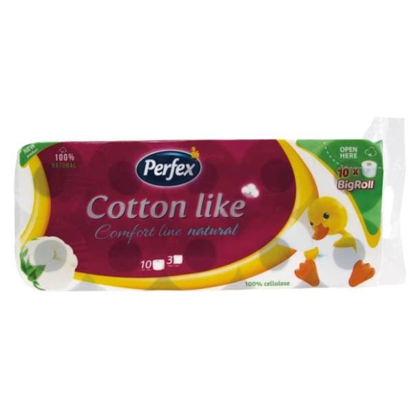 PERFEX toalet papir cotton like natural 3sl 10kom 0