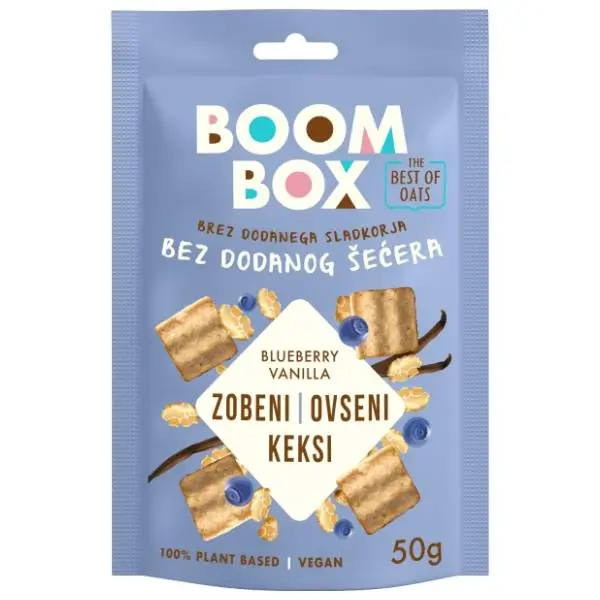 BOOM BOX ovseni keks borovnica vanila 50g 0