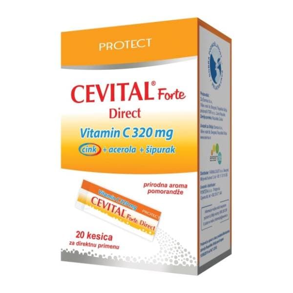 CEVITAL Forte Vitamin C 320mg cink + acerola + šipurak direct 20 0