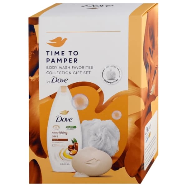 DOVE set Time to pamper (gel za tuširanje + sapun + pufna) 0